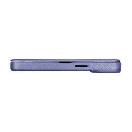 iCarer CE Premium Leather Folio dėklas iPhone 14 Pro Max , magnetinis atlenkiamasis odinis dėklas MagSafe , šviesiai violetinės