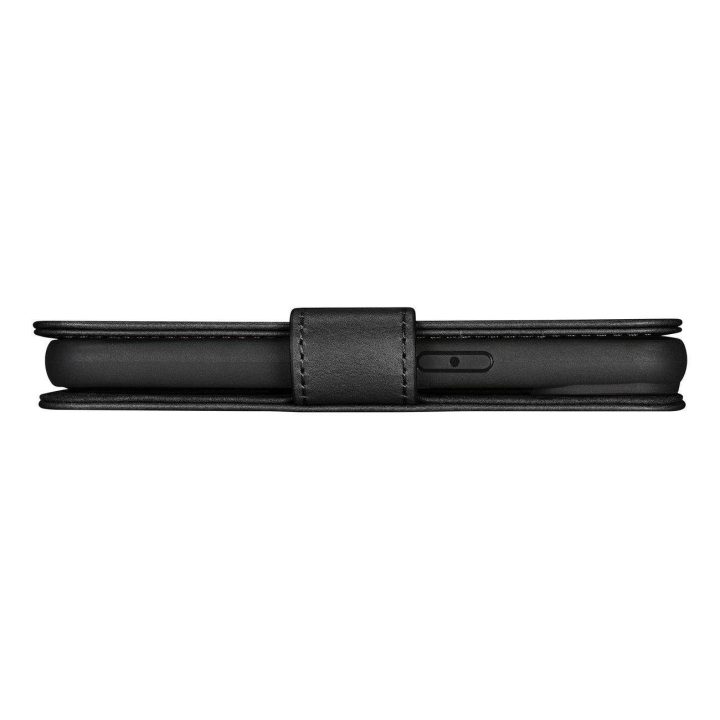 iCarer Oil Wax piniginės dėklas iPhone 14 Plus 2in1 dangtelis iPhone 14 Plus , apsaugotas nuo RFID, odinis flip dėklas, juodas (
