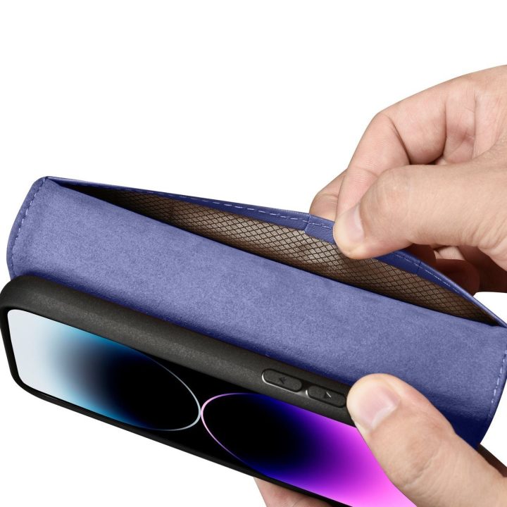 iCarer piniginės dėklas 2in1 iPhone 14 Pro dangtelis Anti LP)