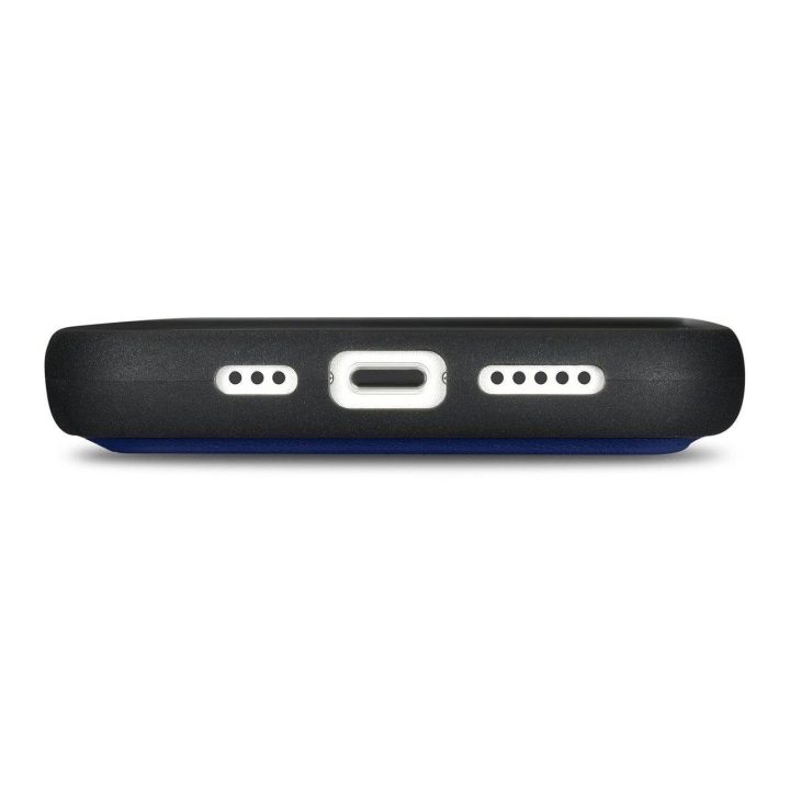 iCarer piniginės dėklas 2in1 iPhone 14 Pro odinis flip dėklas su apsauga nuo RFID, mėlynas (WMI14220726-BU)
