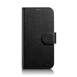 iCarer piniginės dėklas iPhone 14 Plus 2in1 dangtelis iPhone 14 Plus , apsaugotas nuo RFID, odinis flip dėklas, juodas (WMI14220