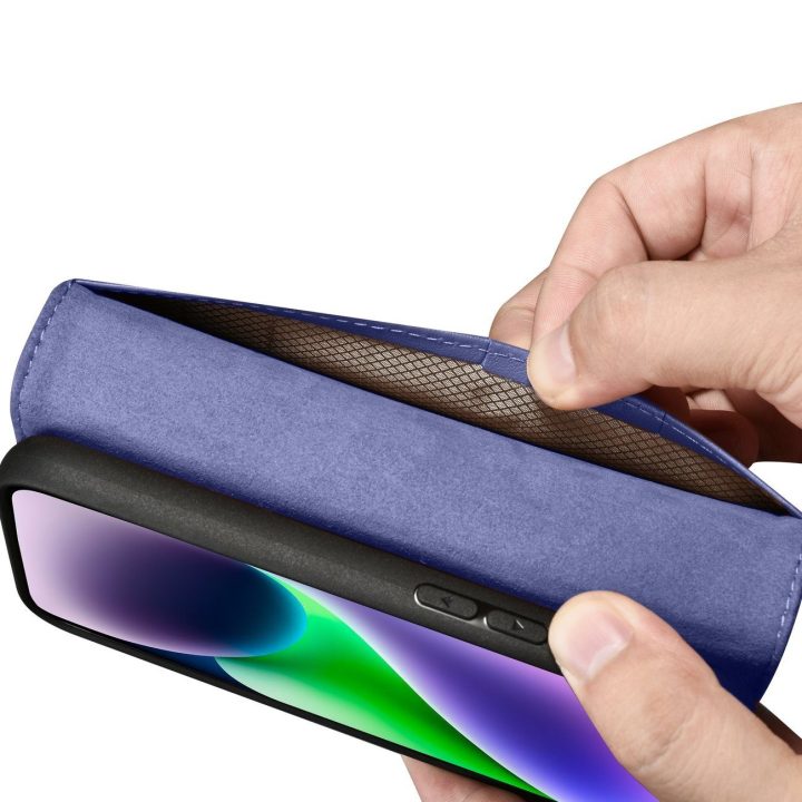 iCarer piniginės dėklas iPhone 14 Plus 2in1 dangtelis Anti LP)