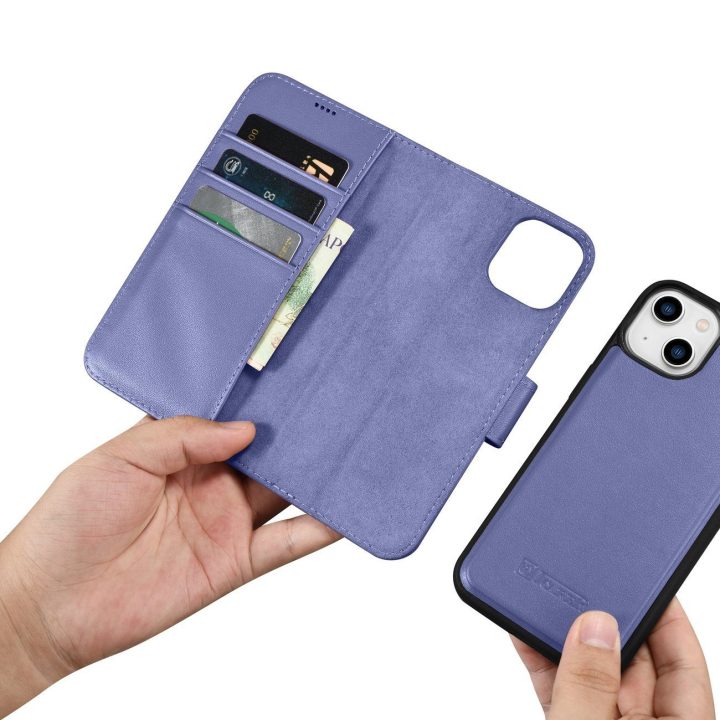 iCarer piniginės dėklas iPhone 14 Plus 2in1 dangtelis Anti LP)