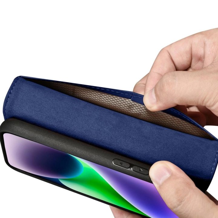 iCarer piniginės dėklas iPhone 14 Plus 2in1 dangtelis Anti BU)