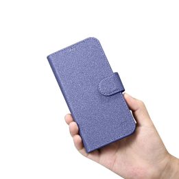 iCarer piniginės dėklas 2in1 iPhone 14 Pro Max odinis flip dangtelis su apsauga nuo RFID šviesiai violetinės spalvos (WMI1422072