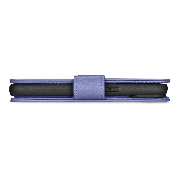 iCarer piniginės dėklas 2in1 iPhone 14 Pro Max odinis flip dangtelis su apsauga nuo RFID šviesiai violetinės spalvos (WMI1422072