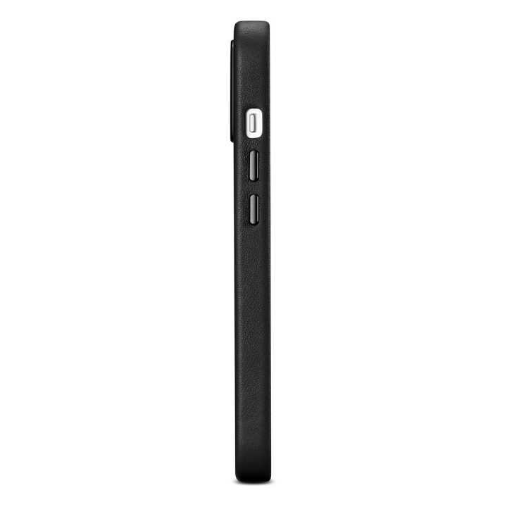 iCarer Case odinis dangtelis iPhone 14 Plus tikros odos dėklas, juodas (suderinamas su MagSafe )