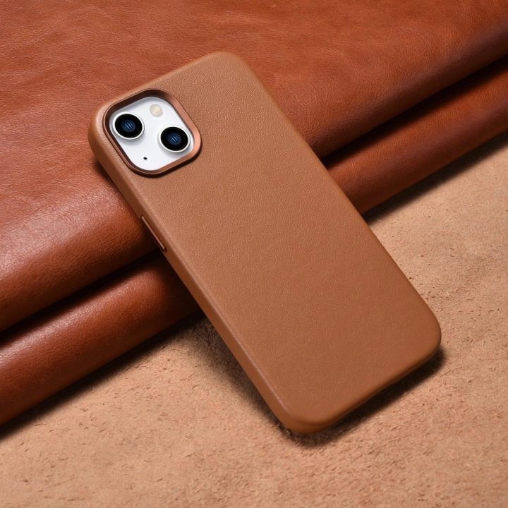 iCarer Case odinis dėklas, skirtas iPhone 14 Plus , rudas (suderinamas su MagSafe )