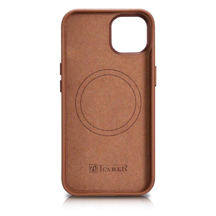 iCarer Case odinis dėklas, skirtas iPhone 14 Plus , rudas (suderinamas su MagSafe )