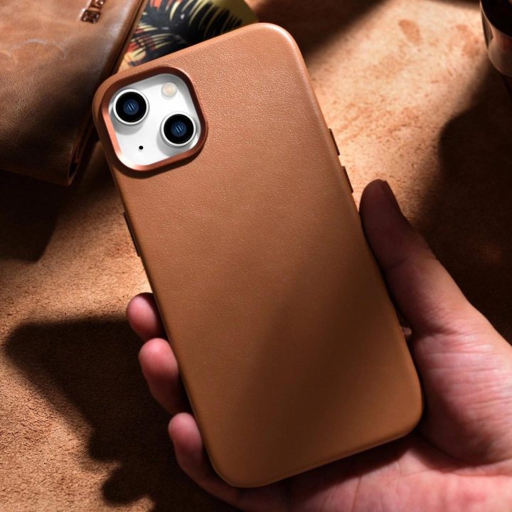iCarer Case odinis dėklas, skirtas iPhone 14 Plus , rudas (suderinamas su MagSafe )