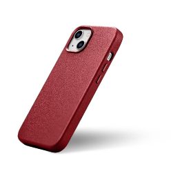 iCarer Case odinis natūralios odos dėklas, skirtas iPhone 14 Plus , raudonas (suderinamas su MagSafe )