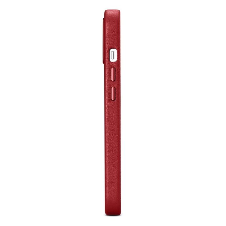 iCarer Case odinis natūralios odos dėklas, skirtas iPhone 14 Plus , raudonas (suderinamas su MagSafe )