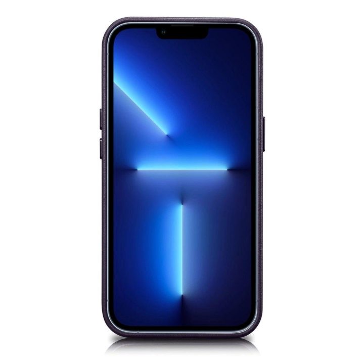 iCarer Case odinis dangtelis iPhone 14 Plus tamsiai violetinės spalvos dėklas (suderinamas su MagSafe )