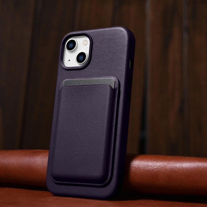 iCarer Case odinis dangtelis iPhone 14 Plus tamsiai violetinės spalvos dėklas (suderinamas su MagSafe )