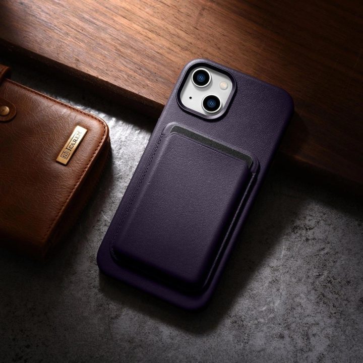 iCarer Case odinis dangtelis iPhone 14 Plus tamsiai violetinės spalvos dėklas (suderinamas su MagSafe )