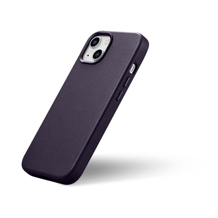 iCarer Case odinis dangtelis iPhone 14 Plus tamsiai violetinės spalvos dėklas (suderinamas su MagSafe )
