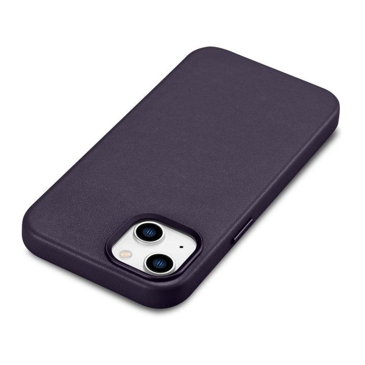iCarer Case odinis dangtelis iPhone 14 Plus tamsiai violetinės spalvos dėklas (suderinamas su MagSafe )