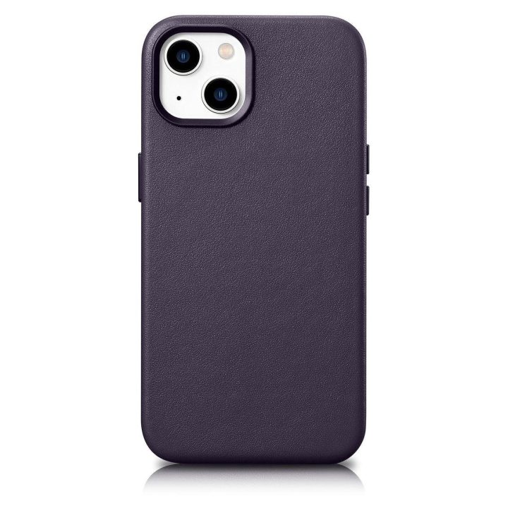 iCarer Case odinis dangtelis iPhone 14 Plus tamsiai violetinės spalvos dėklas (suderinamas su MagSafe )