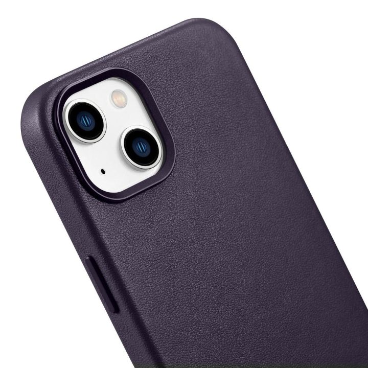 iCarer Case odinis dangtelis iPhone 14 Plus tamsiai violetinės spalvos dėklas (suderinamas su MagSafe )