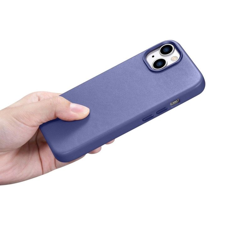 iCarer Case odinis dangtelis iPhone 14 Plus šviesiai violetinės spalvos (suderinamas su MagSafe )