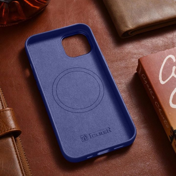 iCarer Case odinis dangtelis iPhone 14 Plus šviesiai violetinės spalvos (suderinamas su MagSafe )