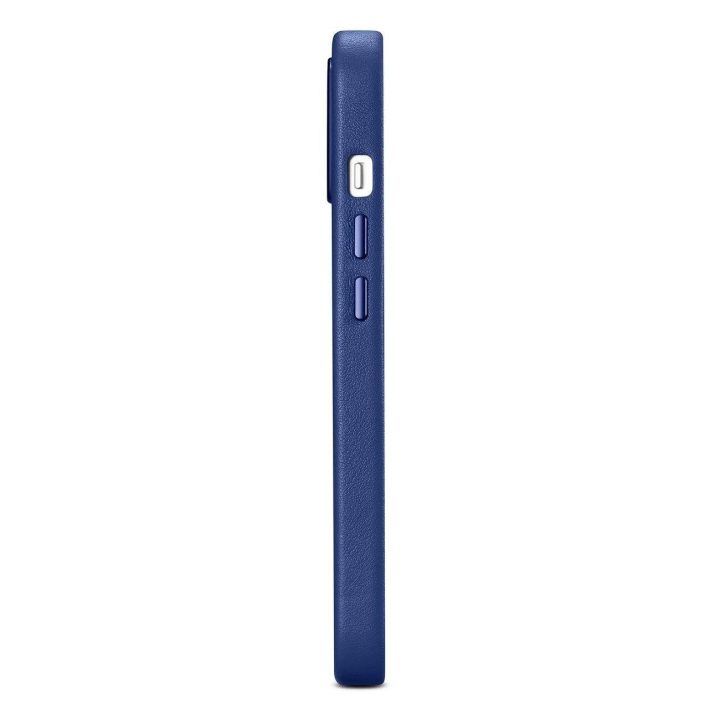 iCarer Case odinis dangtelis iPhone 14 Plus , mėlynos spalvos, iš natūralios odos (suderinamas su MagSafe )