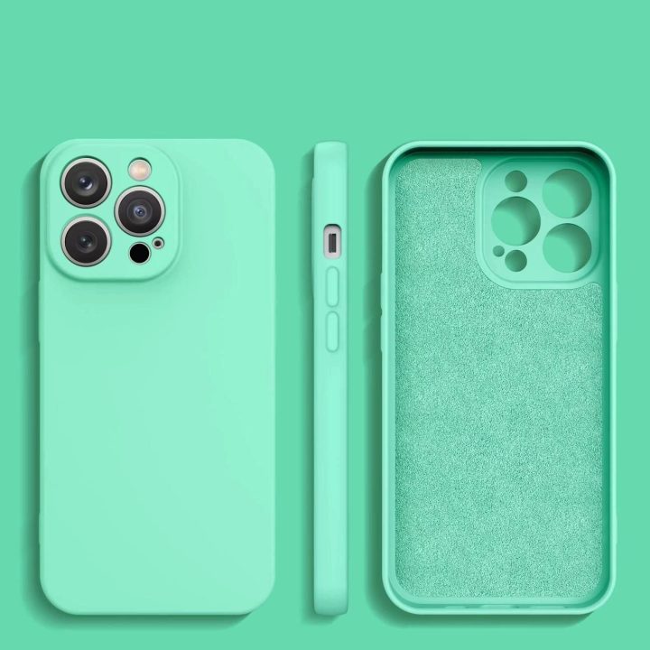 Silikoninis dėklas iPhone 14 Plus silikoninis dangtelis mint green