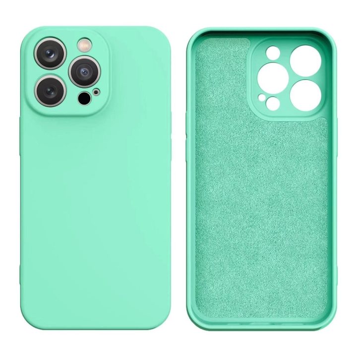 Silikoninis dėklas iPhone 14 Plus silikoninis dangtelis mint green