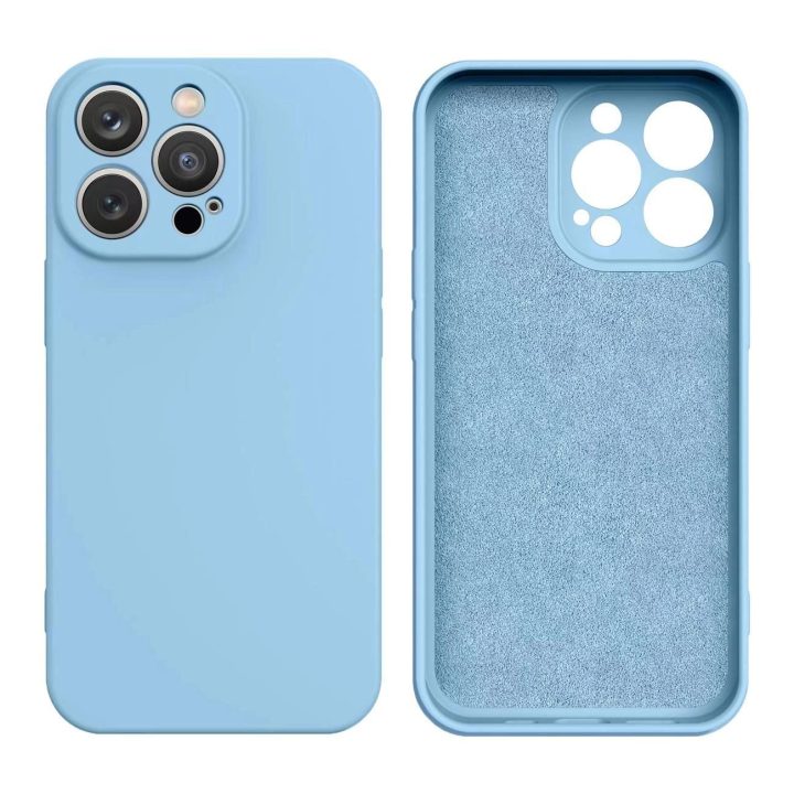 Silikoninis dėklas iPhone 14 Plus silikoninis dangtelis šviesiai mėlynas