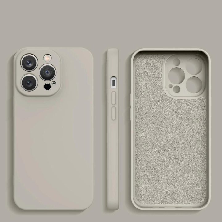 Silikoninis dėklas iPhone 14 Plus silikoninis dangtelis smėlio spalvos