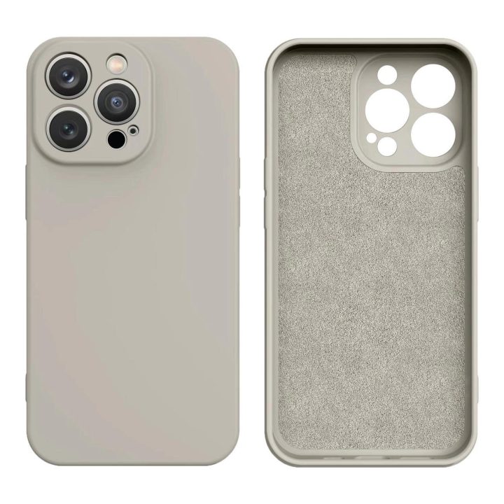 Silikoninis dėklas iPhone 14 Plus silikoninis dangtelis smėlio spalvos