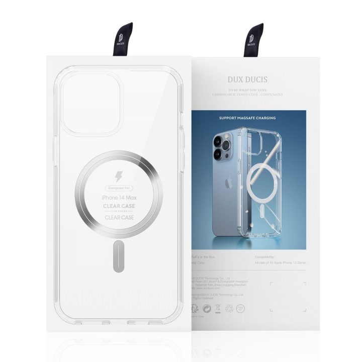 Clin magnetinis dėklas, skirtas iPhone 14 Plus, suderinamas su MagSafe skaidrus