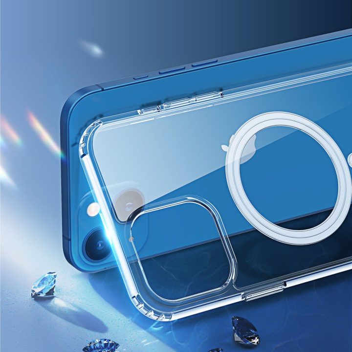 Clin magnetinis dėklas, skirtas iPhone 14 Plus, suderinamas su MagSafe skaidrus