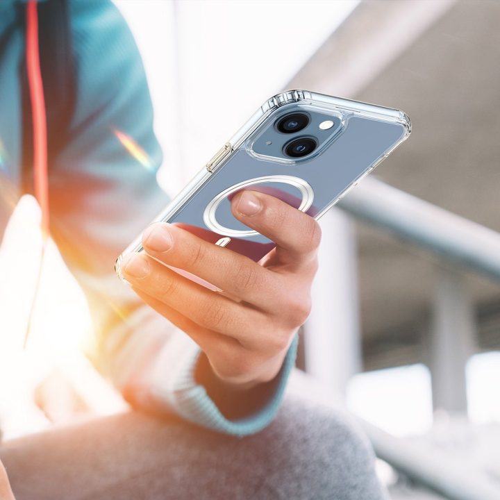 Clin magnetinis dėklas, skirtas iPhone 14 Plus, suderinamas su MagSafe skaidrus