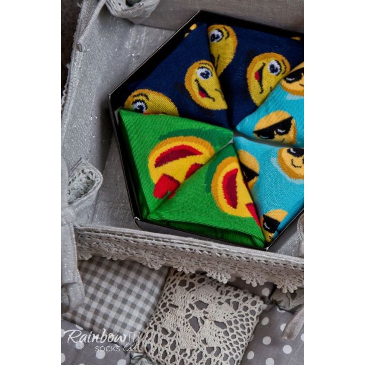 kojinės Emoticons Brainy Smiley Lover 3 poros