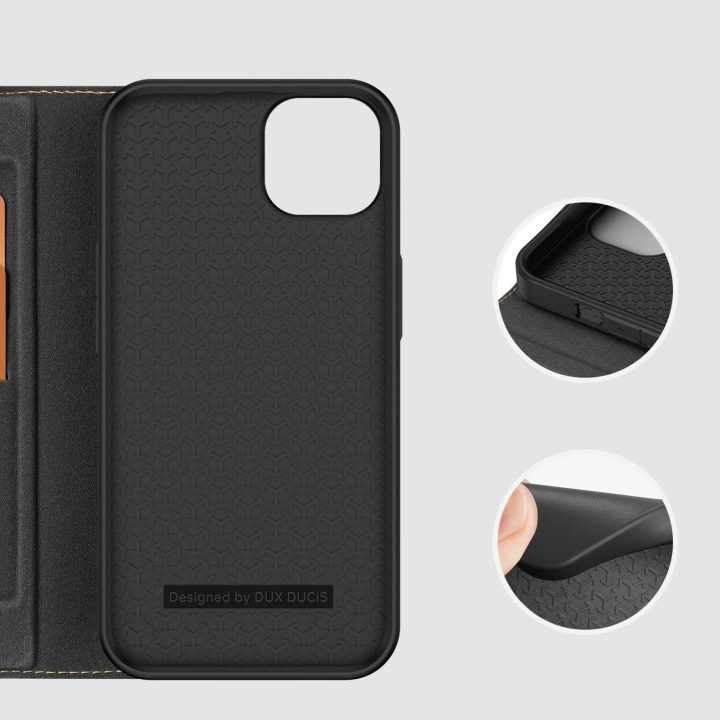 Skin X2 dėklas, skirtas iPhone 14 Plus dėklui su magnetiniu atvartu juodos spalvos