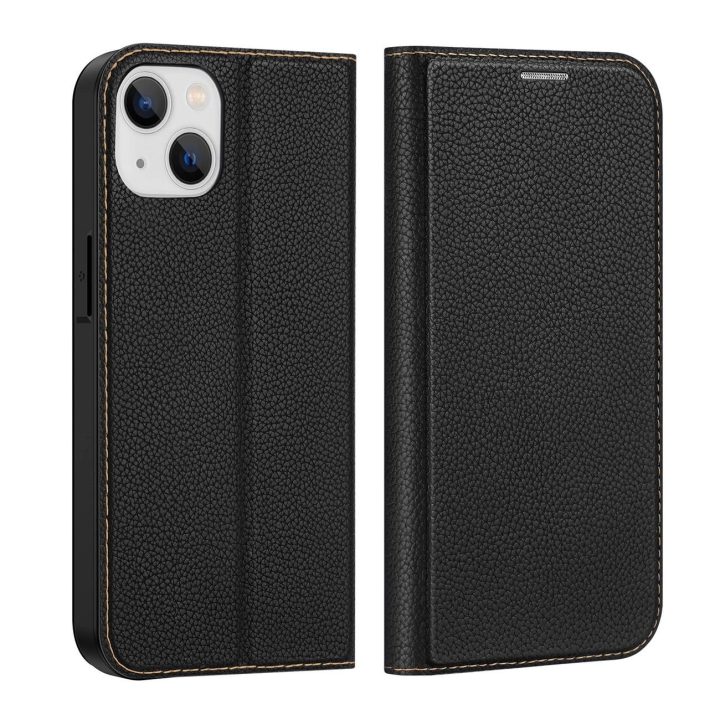 Skin X2 dėklas, skirtas iPhone 14 Plus dėklui su magnetiniu atvartu juodos spalvos