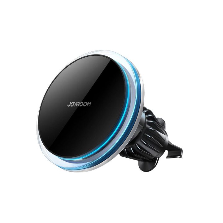 Air Vent“ automobilio telefono laikiklis su 15 W Qi“ belaidžiu įkrovikliu (suderinamas MagSafe“) Sidabrinis (JR-ZS291)