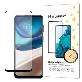 Itin patvarus, su klijais grūdintas stiklas viso ekrano su rėmeliu patogiu dėklu Motorola Moto G42 Black