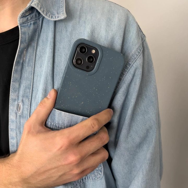 Eco Case“ dėklas, skirtas iPhone 14 Plus silikoninis skaidomas dangtelis, violetinis