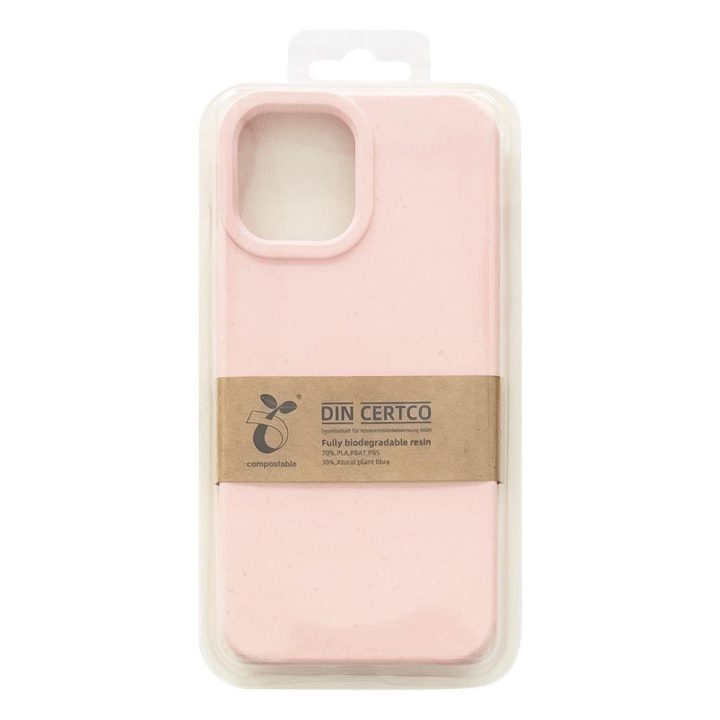 Eco Case dėklas, skirtas iPhone 14 Plus silikoniniam skaidomam dėklui rožinis
