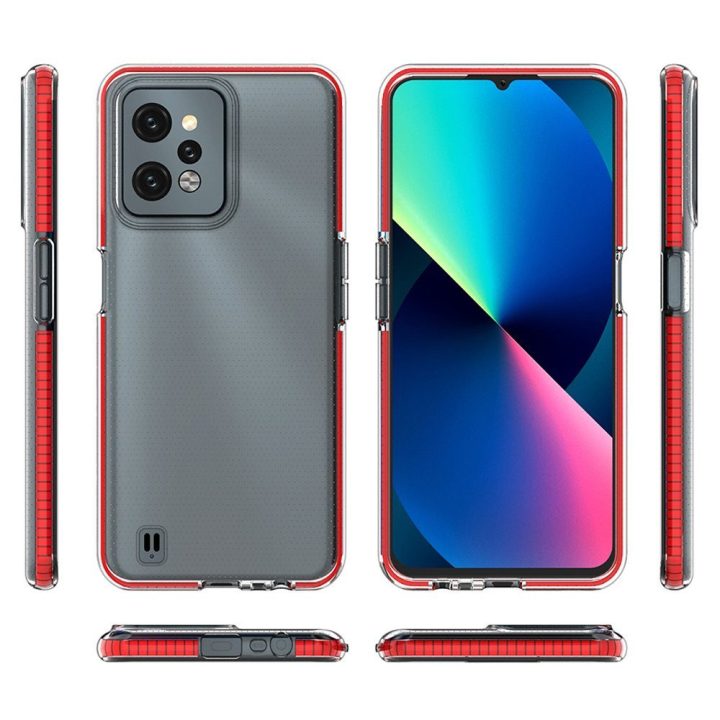 Spring Case for Realme C31 silikoninis dangtelis su šviesiai mėlynos spalvos rėmeliu