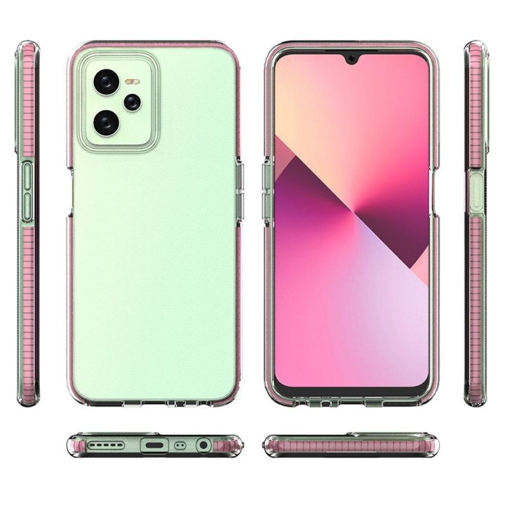 Spring Case dėklas Realme C35 silikoniniam dangčiui su rėmeliu juodas