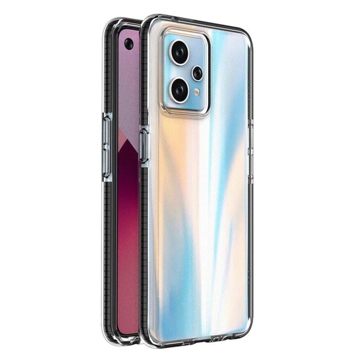 Spyruoklinis dėklas, skirtas Realme 9 Pro+ / Realme 9 silikoninis dangtelis su juodu rėmeliu