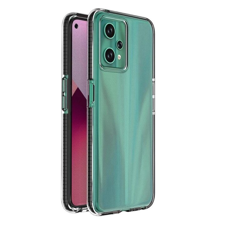 Spring Case dėklas skirtas Realme 9 Pro silikoninis dangtelis su juodu rėmeliu