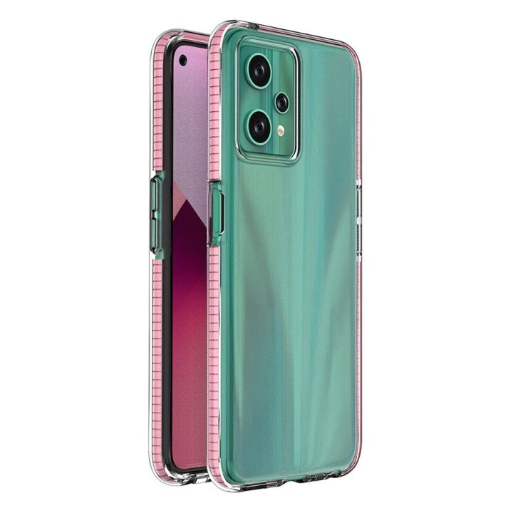 Spring Case for Realme 9 Pro silikoninis dangtelis su šviesiai rožiniu rėmeliu