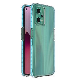 Spring Case for Realme 9 Pro silikoninis dangtelis su šviesiai mėlynu rėmeliu