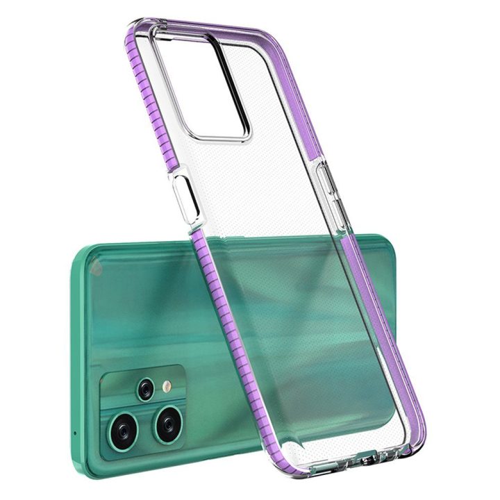 Spring Case for Realme 9 Pro silikoninis dangtelis su šviesiai mėlynu rėmeliu