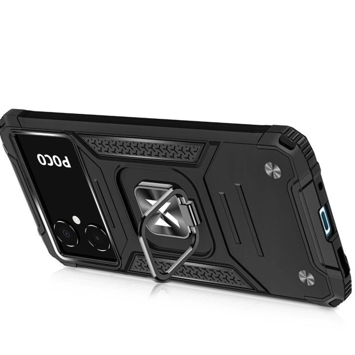 Ring Armor dėklas Samsung Galaxy A03 šarvuoto dangtelio magnetinis laikiklis žiedas juodas