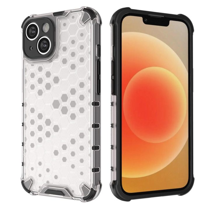 Korinis dėklas iPhone 14 šarvuotam hibridiniam dangteliui skaidrus